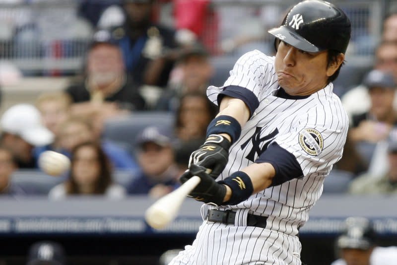 Former New York Yankees outfielder Hideki Matsui hit 175 home runs during his decorated MLB career. File Photo by John Angelillo/UPI