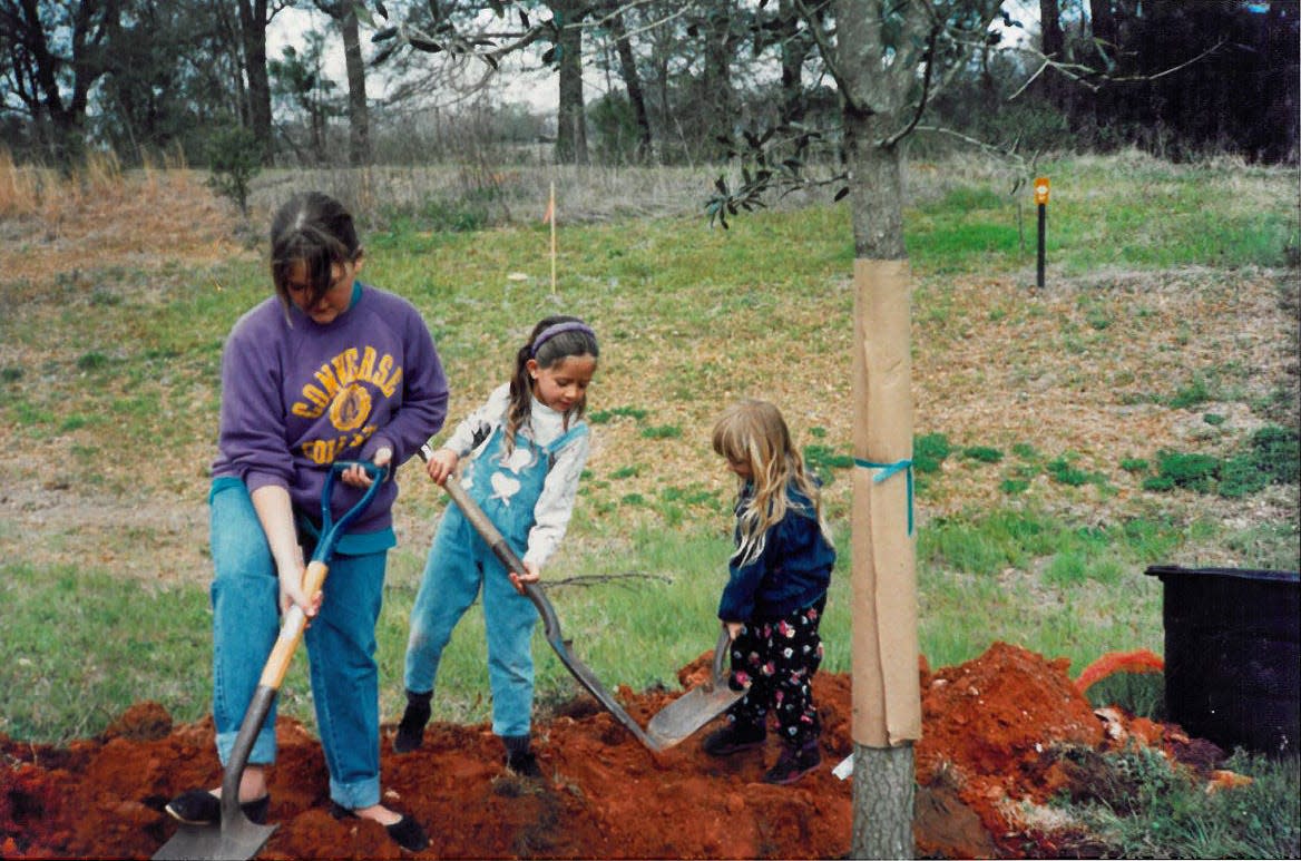 Tree planters from Arbor Days past.