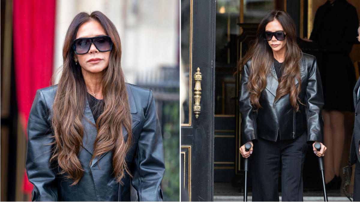 Victoria Beckham Spotted on Crutches Ahead of Paris Fashion Week Show
