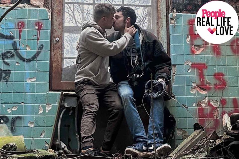 <p>Fletcher Petrucci/Nation Decay</p> Fletcher Petrucci, left, and Louis Inghilterra found love at an abandoned asylum