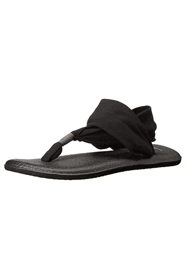 <p><strong>Sanuk</strong></p><p>amazon.com</p><p><strong>$16.80</strong></p><p>This cozy pair of sandals has <strong>a sole that</strong><strong> is made from the same material as <a href="https://www.goodhousekeeping.com/health-products/a25921042/best-yoga-mats/" rel="nofollow noopener" target="_blank" data-ylk="slk:yoga mats;elm:context_link;itc:0;sec:content-canvas" class="link ">yoga mats</a></strong> to provide extra cushioning while the fabric straps keep your foot in place without irritation. Reviewers have worn these sandals everywhere from Europe to Costa Rica and have given them over 15,000 five-star reviews. Our pros note that these are <em>not</em> orthotic sandals, so other picks would provide more arch support, but we do love the foam cushioning. </p>