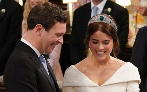 Jack Brooksbank and Princess Eugenie - Credit: Jonathan Brady/AFP