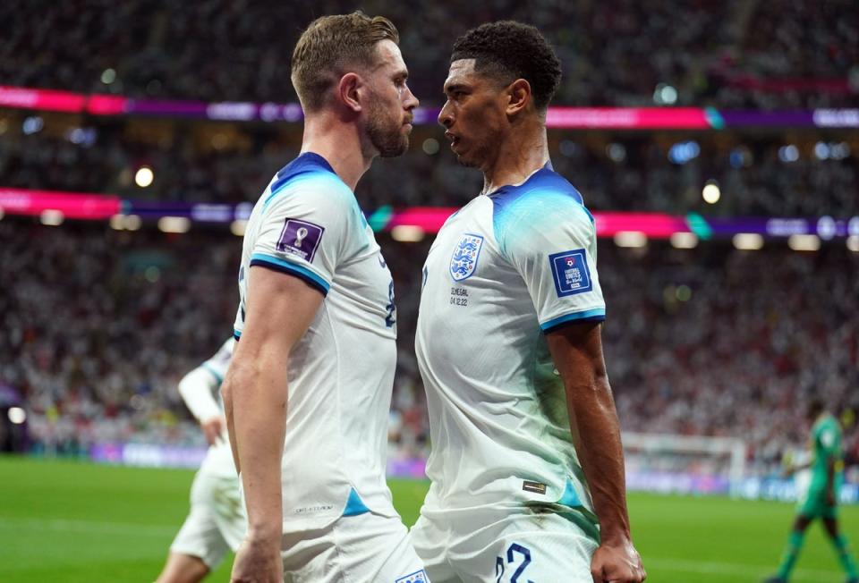 England stars Jude Bellingham and Jordan Henderson (Mike Egerton/PA)