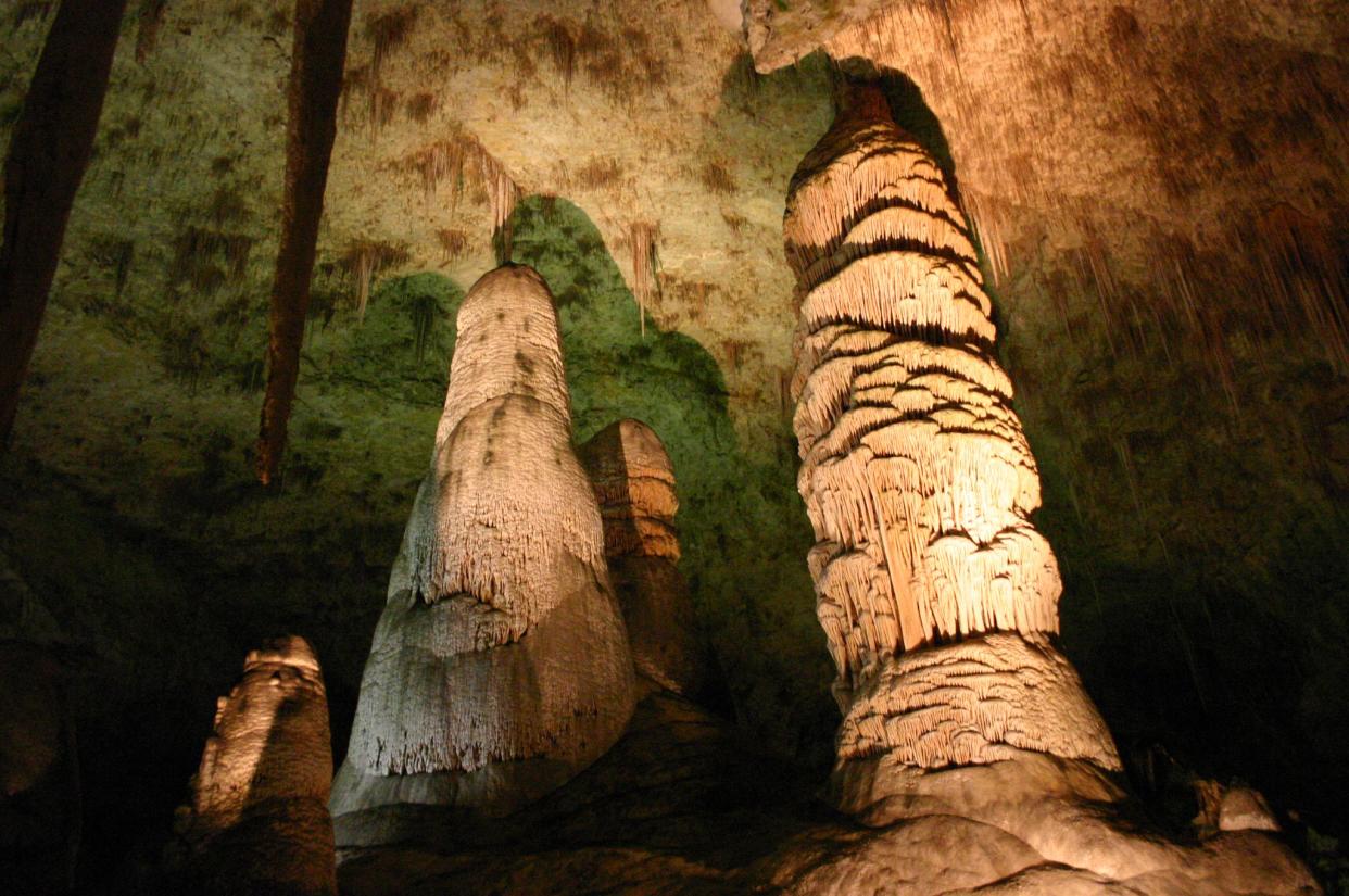 Giant Stalagmites in Carlsbad "Big Room"