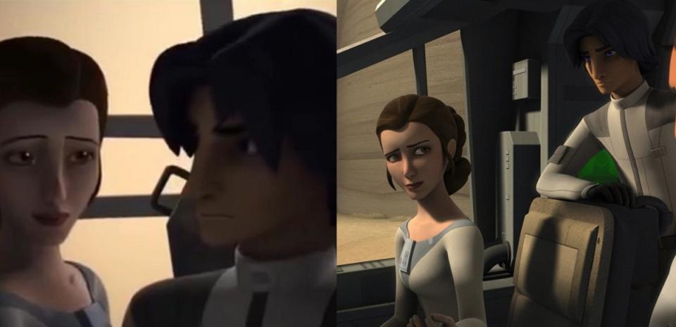 Princess Leia meets Ezra Bridger in season two of Star Wars Rebels. 