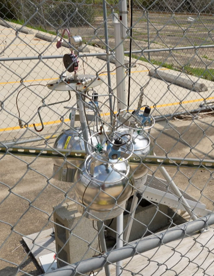 A chloroprene monitoring station near Fifth Ward Elementary School. (NBC News)