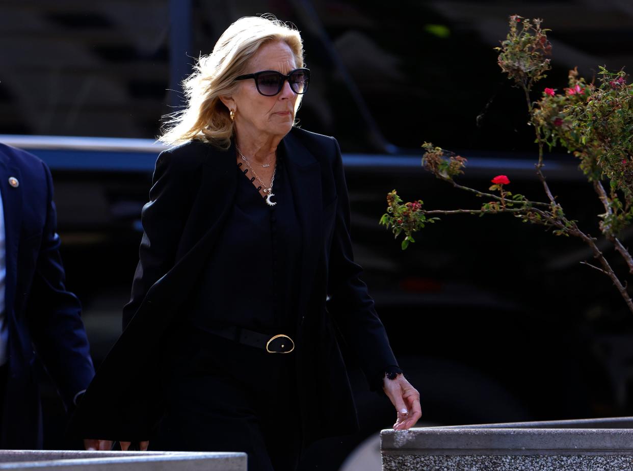 First lady Jill Biden arrives to the J. Caleb Boggs Federal Building on June 10, 2024 in Wilmington, Delaware (Getty Images)