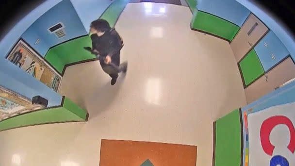 PHOTO: Surveillance video released, July 12, 2022, of the May 24, 2022 mass shooting at Robb Elementary School in Uvalde, Texas. (Obtained by KVUE)