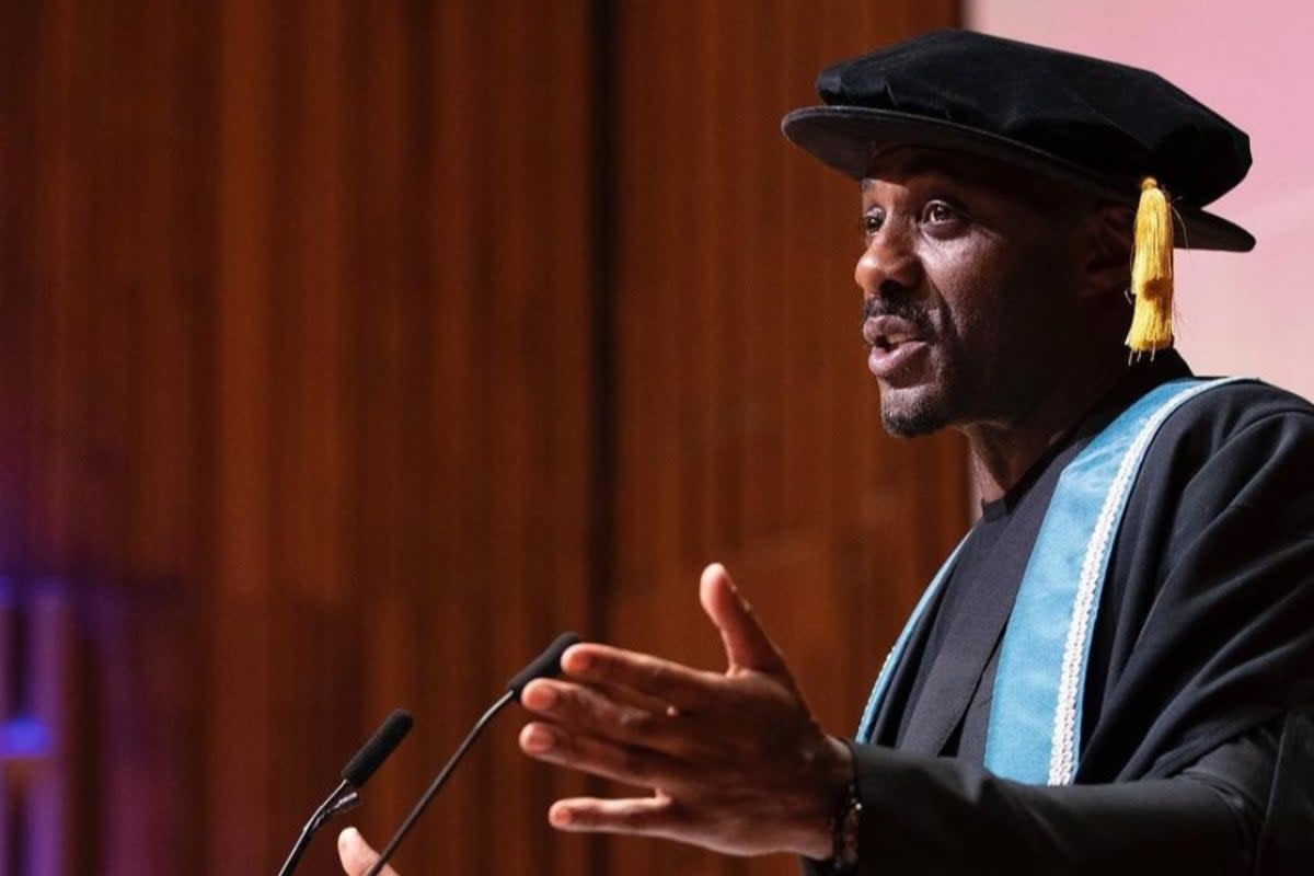 Idris Elba has been awarded an honorary doctorate at London’s Ravensbourne University  (Ravensbourne University London/Instagram)