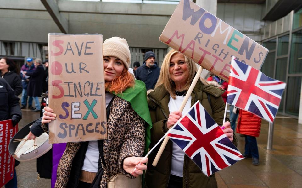 rally outside Scottish Parliament by pro-family values groups protesting against the Scottish GovernmentÂ’s Gender Recognition Reform bill - Iain Masterton/Alamy Live News