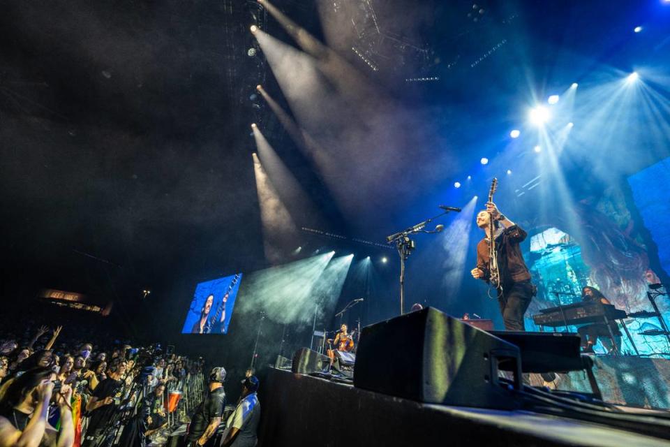 Hozier performs at the Dos Equis Pavilion in Dallas on Sunday, April 28, 2024. roman a pena/Roman A. Peña/LiveNation