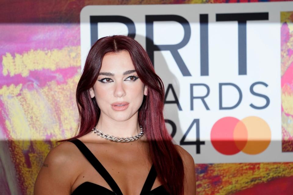 Dua Lipa is smart as well as political; she has her own book club, where she interviews authors like Hanya Yanagihara and Brit Bennet, and spoke at last year’s Hay Festival (Alberto Pezzali/Invision/AP)