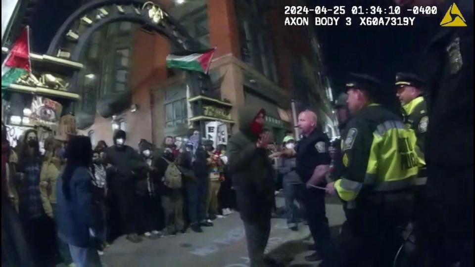 Demonstrators in Boston