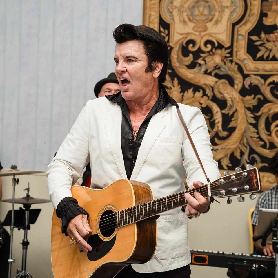 Popular Elvis Presley tribute artist, Greg Miller, will bring his gyrating hips and lyrical talents to the Hesperia Elks Lodge this weekend.