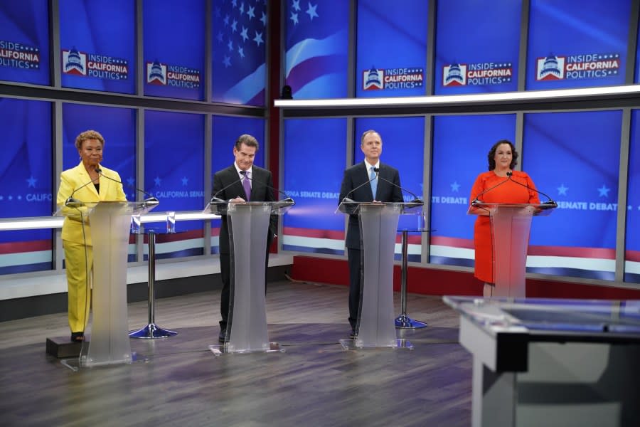 Nexstar Media Group hosted a debate between the four leading candidates Monday from KRON-TV studios in San Francisco on Feb. 12, 2024. / Photo: Nexstar Media Group