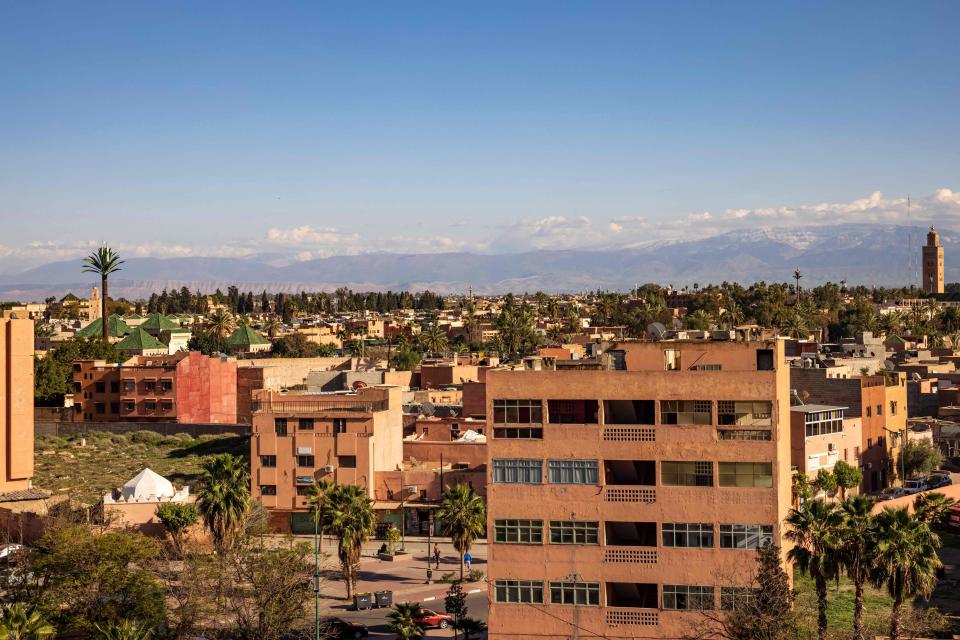 The painting depicts the Moroccan city of MarrakeshAFP via Getty Images