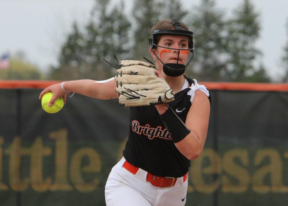 Junior Montana Tulley, a third-year varsity pitcher, will be part of Brighton's rotation in 2024.