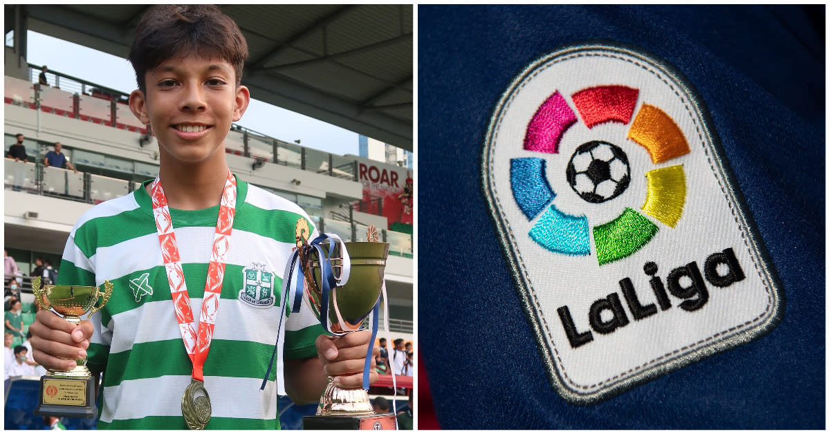 Singapore footballer Denzel Ari Thrumurgan, 14, is set to train at LaLiga Academy in Madrid from September 2022. (PHOTO: LaLiga/Getty Images)