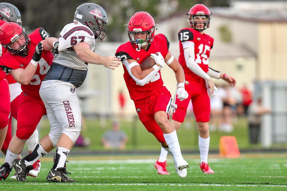 Carson Beach nearly rushed for 1,000 yards last year with Cardinal Mooney and should have a big impact on the Cougars' running game again this season.