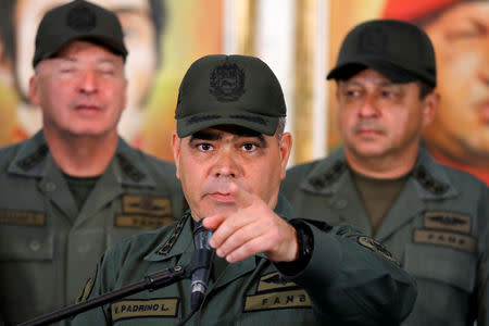 Venezuela's Defense Minister Vladimir Padrino Lopez attends a news conference in Caracas, Venezuela, February 19, 2018. REUTERS/Manaure Quintero