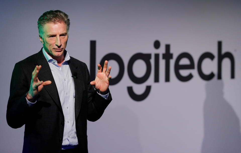 Chief Executive Officer Bracken Darrell of the computer peripherals maker Logitech addresses a news conference in Zurich, Switzerland March 6, 2019. REUTERS/Arnd Wiegmann