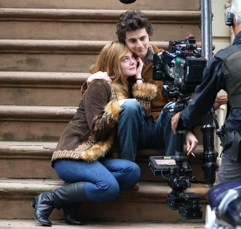 elle fanning and timothee chalamet