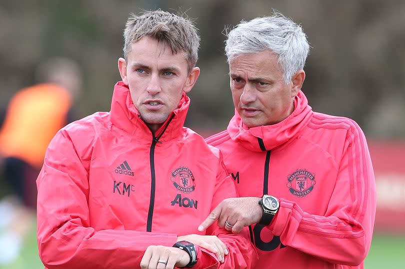 Kieran McKenna and Jose Mourinho at Manchester United