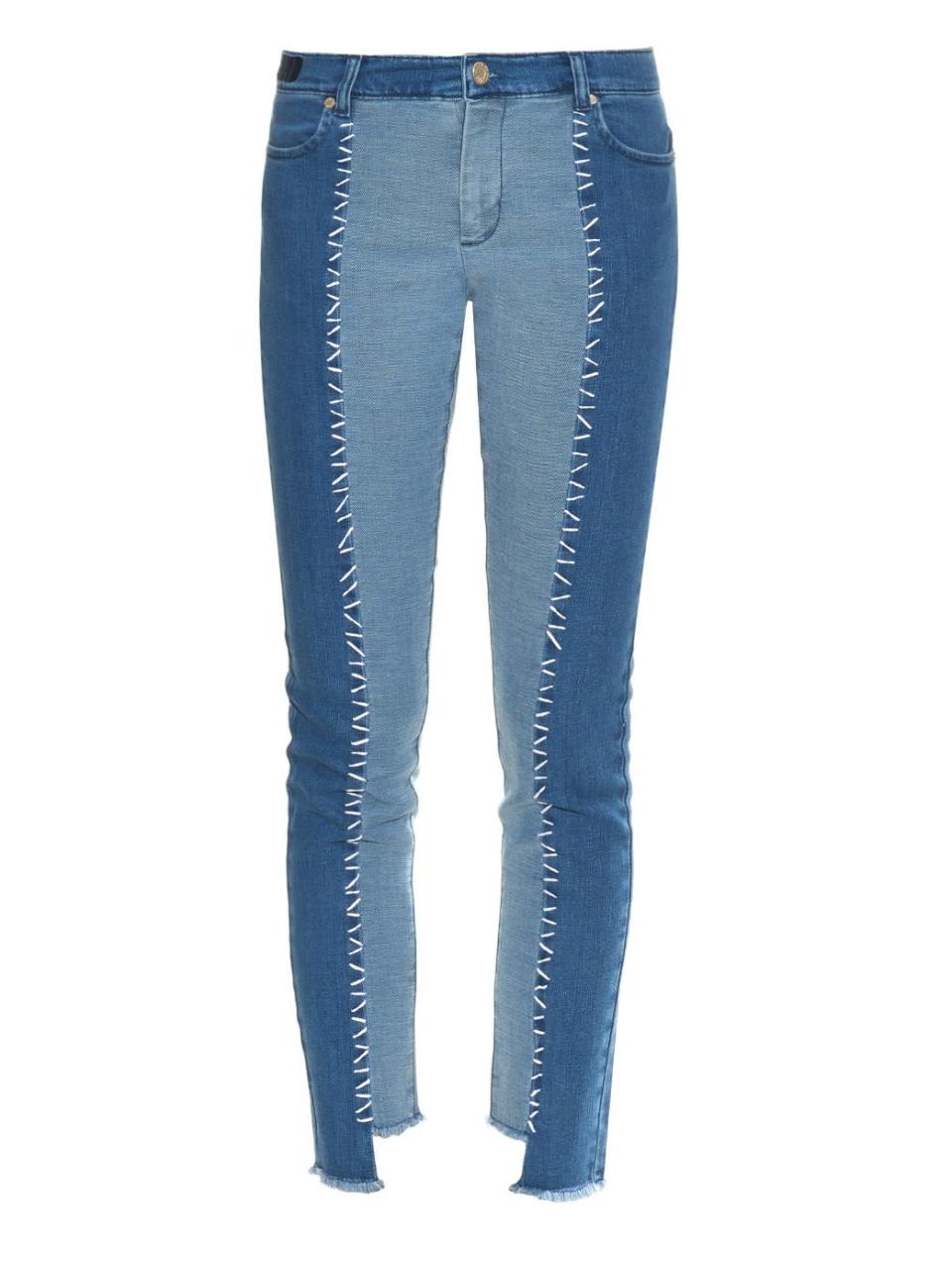 <p>House of Holland Denim Jeans, $333, <a href="http://www.matchesfashion.com/us/products/House-Of-Holland-Patchwork-denim-skinny-jeans--1030932#" rel="nofollow noopener" target="_blank" data-ylk="slk:matchesfashion.com;elm:context_link;itc:0;sec:content-canvas" class="link ">matchesfashion.com</a></p>