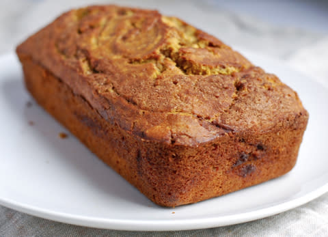 <div class="caption-credit"> Photo by: Brooklyn Supper</div><div class="caption-title">Cinnamon Pumpkin Bread</div>Cinnamon sugar is the perfect compliment to this flavorful pumpkin bread made with fresh pumpkin. <br> <i><a rel="nofollow noopener" href="http://blogs.babble.com/family-kitchen/2012/11/03/cinnamon-pumpkin-bread-an-instant-holiday-classic/" target="_blank" data-ylk="slk:Make cinnamon pumpkin bread;elm:context_link;itc:0;sec:content-canvas" class="link ">Make cinnamon pumpkin bread</a></i> <br>