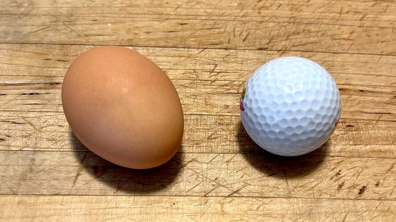 Egg and golf ball