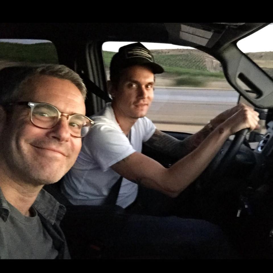 Cohen on a road trip with Mayer. Instagram/Andy Cohen