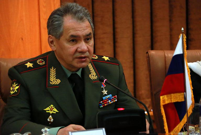 Handout picture released by the official website of the Iranian Defence Ministry shows Russian Defence Minister Sergei Shoigu during a meeting in Tehran on January 20, 2015