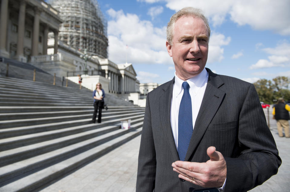 Chris Van Hollen, D-Md., speaks with a reporter at the House steps in 2015. (Photo: Bill Clark/CQ Roll Call/Getty Images)