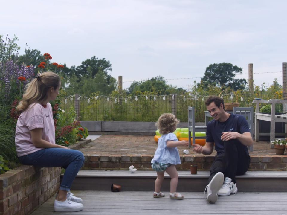 <p> Andy enjoying time with his family at his Surrey mansion in Oxshott in documentary - Andy Murray: Resurfacing</p> (VIDEO GRAB)