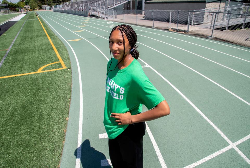 Tamea Crear is a track standout at St. Mary's High in Stockton.