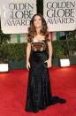 <div class="caption-credit"> Photo by: Getty Images</div><div class="caption-title">Salma Hayek at the Golden Globes</div>A Time Magazine <i>2012 Golden Globes: Best Dressed</i>, Hayek impressed with the glittering Gucci gown she wore down the red carpet. The star proved that she continues to get better with age with this form fitting dress and playful, curly 'do.