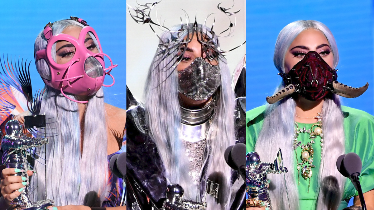 Lady Gaga Makes A Face Forward Fashion Statement At The 2020 Mtv Vmas 