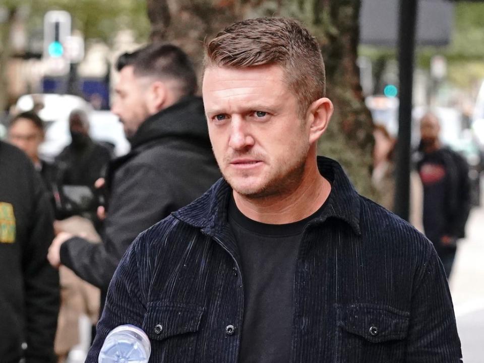 Tommy Robinson has been handed a five-year stalking ban after turning up at the home of an Independent journalist (Jonathan Brady/PA)