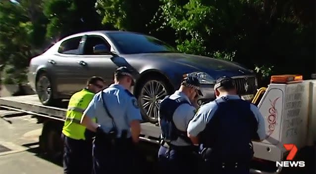 The car was eventually towed away. Photo: 7 News