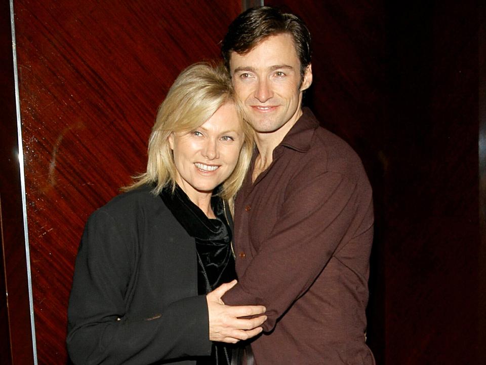 Debora-Lee Furness (L) and Hugh Jackman arrive at the Film Aid International Benefit at Ian Schrager's Royalton Hotel in September 24, 2003 in New York City