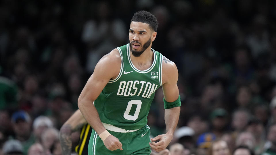 波士頓塞爾蒂克頭號球星Jayson Tatum。(AP Photo/Steven Senne)