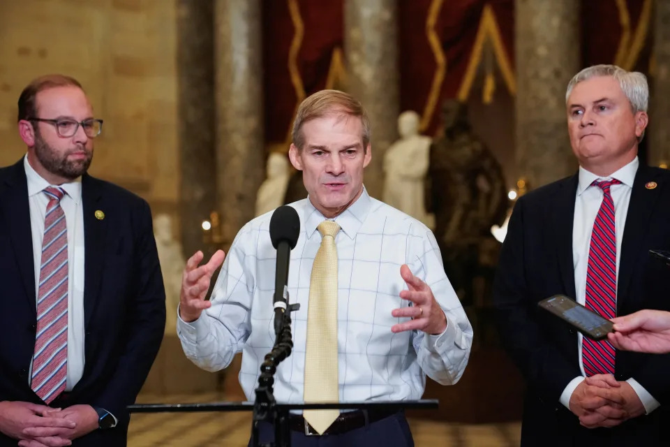 Ways and Means Committee Chair  Jason Smith, Judiciary Committee Chair Jim Jordan and Oversight Committee Chair James Comer 