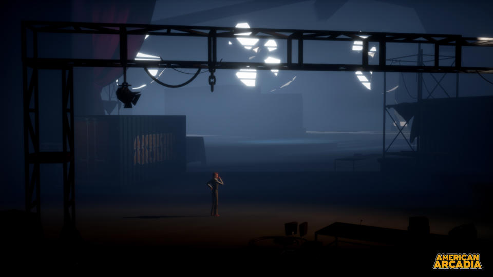 Screenshot image from American Arcadia depicting a retro-futuristic 1970s world