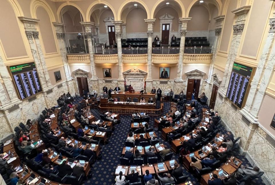 The Maryland House of Delegates led by Speaker Adrienne Jones, D-Baltimore County, at rostrum, convenes on March 28, 2023. There are 141 members of the House spread across 47 legislative districts.