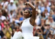 Britain Tennis - Wimbledon - All England Lawn Tennis & Croquet Club, Wimbledon, England - 3/7/16 USA's Serena Williams celebrates winning her match against Germany's Annika Beck REUTERS/Tony O'Brien