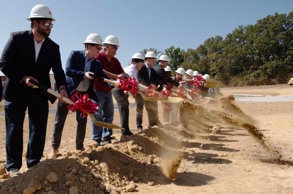Madison School District breaks ground on the Germantown High School performing arts center and classrooms Monday Sept. 18, 2023.