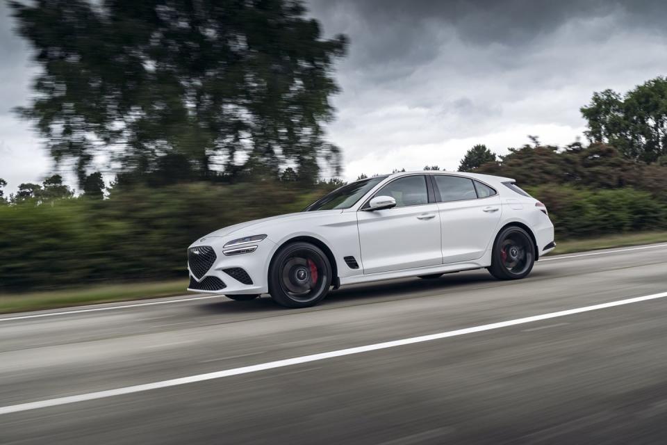 <p>Adaptive dampers come standard with the plusher Luxury Line and Sport Line trims, and the G70 Shooting Brake gets firmer chassis settings for European tastes.</p>