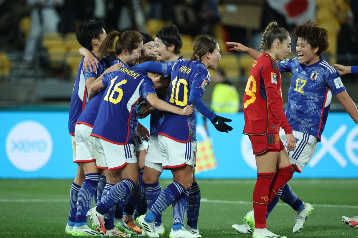 Japón brilló y se llevó los tres puntos con una goleada 4-0 sobre España. (MARTY MELVILLE/AFP via Getty Images)