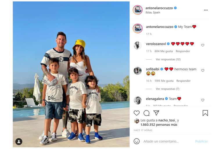 Para despedir el verano, Antonela compartió una última foto en la que reveló el equipo del cuál es hincha