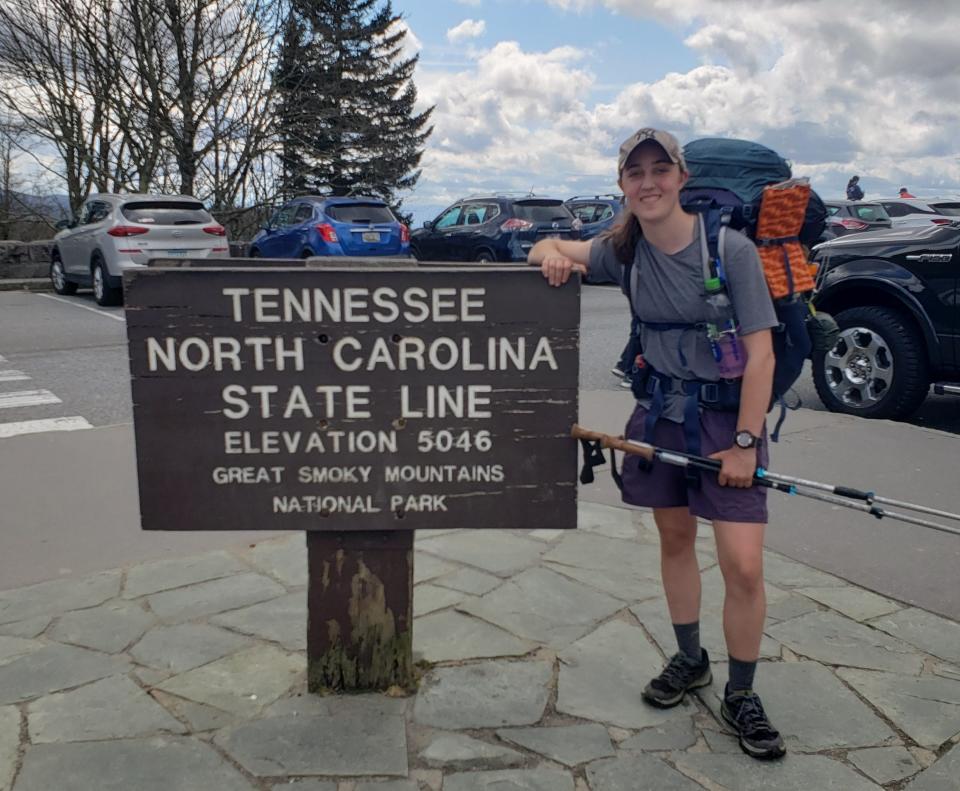 Kendall Gemellaro at the Great Smoky Mountains National Park along the Appalachian Trail.